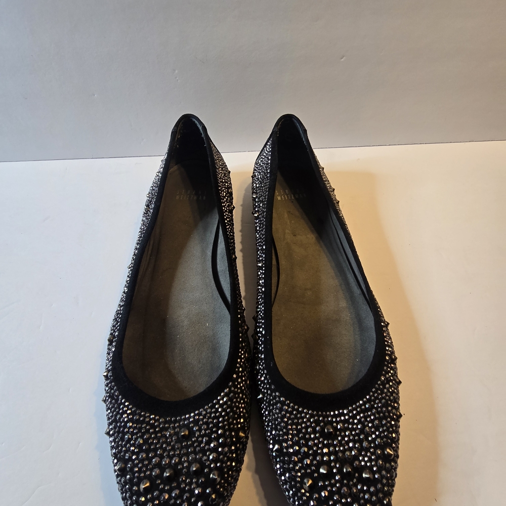 Elegant Black Embellished Women's Flats